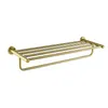 Rack de serviette à double serviette à double pont en or luxueux Mont de salle de bain serviette de salle de bain Hardder vibrant moderne brossé or