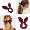 10pc mignon Velvet Bunny Orees Bands à cheveux élastiques Bowknot Ponytail Hair Hair Scrunchies Femme Accessoires