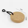 Cork Circular row float Keychains Custom Cork Wood Keyrings Engraving Logo Customized Keyring Phone Holder Key Ring Promotional Keychain car keyring