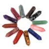 5pcs / lot Stone Natural Hexagonal Point Point Pendants Pendants Guérisé Energy Crystal Bullet Pendule Colliers DIY Boucles d'oreilles bijoux