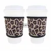 2 stks neopreen hittebestendig 4 mm dik geïsoleerde herbruikbare hete koffiekopje mouwen voor warme koffie en thee 12oz-24oz kopjes