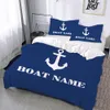 Tex Tex Nautical Cover Zestawy o niestandardowej nazwie Euro Bedding Blue Anchor Bed Bedding Twin King Size Beddings