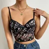 BRAS SUMMER SEXY TANK CROPPED TOP WOMENS LACE Semi Transparent Backless Vest Woman Corset Tops Bustier Ladies Bra Club Crop Clothes 240410