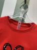 T-shirts Girls Summer Clothes Set 2024 Designer Kids Short Sleeved Love Red T-shirt kjol 2st.