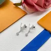 Elegant Drop Earrings Brand Designer Clover Letter Ear Drop Gold Silver Plated Stainless Steel Ear Stud Fashion Women Jewerlry Wedding Party Gift High Quality