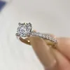 Anéis de banda DW Sparkling 1-5ct Magnesia Diamond Ring Womens Solitaire True 925 Sterling Silver Designer Jóias de casamento de luxo J240410