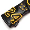 Black PU Leather Mamba Texture Number 8 / 24 Golf Club Headcover Driver Wood Hybrid Covers