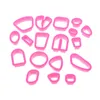 18pcs polymeer klei gereedschap plastic klei snijder keramisch aardewerk diy keramische vaartuigen snijvorm voor oorbel sieraden hanger maken