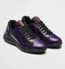 Nieuwe designer schoenen Men Men Americas Cup Sneakers Lederen Trainer Patent Flat Zwart Blue Mesh Nylon Casual Shoes with Box EUR 38-47