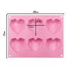 6 cavità 3D Mousse Bakeware Soap Form Forma Strumenti di pasticceria Diamond Silicone Love DECORE CUORE CUORE