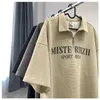 Waffle American Retro Tshirt Tshirt Shortsleeved Mens Summer Polo Shirt العصرية Halfsleeved Top Men Clothing Y2K Tops 240402