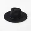 Women Winter Fedora Hat Wide Brim Panama Hats Frim Flat Wool Wedding Party Church Stage Performance Wholesale 240410