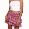 Summer High Waist Sexy Womens Printed Skirt Elegant Ruffled Pleated Skirt Female Spring Fashion Floral Skirt Miniskirt 240325