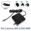 Adaptateur 20V 2.25A 45W USBC TYPEC ordinateur portable PD Charger AC Adaptateur d'alimentation pour Lenovo Thinkpad x270 E490 X1 Tablet Carbon Yoga 4 5 6 730