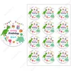 Dinosaur Tema Party Pegatinas Dinosaures Happy Birthday Sticker Etiquetas Decoraciones para niños Suministros de fiesta de la jungla