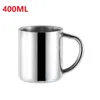 Muggar 210 ml 301/400 ml utomhus camping mugg rostfritt stål kopp reser med karabiner handtag kaffe te cookware set