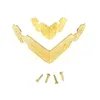 12st Dekorativt hörnskyddsskydd Kantskydd för smycken Chest Wine presentlåda Träfodral Desk Bronze Golden + Nails