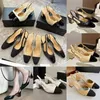 15A Designer Designer каблуки на 100% подлинный кожаный насос Slingback Eu35-41 Женский холст твидовый летний коз