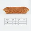 Wicker Storage Box Plastic Rattan Serving Tray Compact Keep Tidy Durable Rectangular Fruit Tea Snack Bread Basket