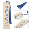 36pcs houten bookmark bulk lege bladwijzers met 36 pcs 6 kleuren kwastjes houten boekmarkeringen rechthoek dunne hangende tag met gaten