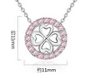 Collane a pendente zircone rosa/bianco latchosa collana trifoglio a quattro foglie per donne adorano il cuore collana a catena del girocollo a sospensione 925 gioielli in argento sterling 240410