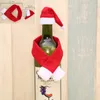 12sets/lot Christmas Wine Bottle Cover Hat Christmas Decorations Bottle Wrap Scarf Party Decor Enfeites De Natal