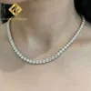 Estilo popular 10k sólido sólido de ouro real gelado jóias hip hop brilhante corte de 4 mm de laboratório de diamante cultivado diamante tênis colar