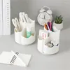 Storage Boxes Rotating Dust-Proof Cosmetic Brush Bathroom Box Dressing Table Pen Container Lipstick Eye Shadow Makeup Organizer