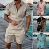 Herren -Tracksuits Mode -Sets 3D Digital bedrucktes Sommer kurzärmelige Hemd Shorts zweiteilige Sportwaren -Trendkleidung