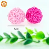 10pcs 3/4/5 cm Forma rotonda mutil Colors Rattan Ball Sepak Takraw per feste di compleanno di Natale Decorazione per feste di matrimonio