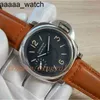 Factory Panerass Watch Luxury Super 44mm Black Face Orange Dial Strap p Mechanical Hand-winding Movement Fashion Mens With7cb9