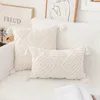 2024 TASSELS CUDHION COVER 45x45cm/30x50cm Beige White Pillow Cover Dekorativ kuddfodral Square Home Boho Decor MacRame Pillowcase1.