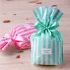 10pcs Stripe Candy Torba DIY Baby Shower Plastikowe torby na prezenty na ciastka ciastka