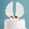 1pc Angel Feather Wing Cake toppers per baby shower per matrimoni festa di compleanno di San Valentino per la torta per la torta per le forniture