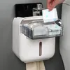 Wand gemonteerd toiletpapier houder badkamer waterdichte tissue doos toiletpapier bak plastic rolletje papieren buis opbergdoos organisator