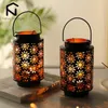 2 Pack Nordic Flower Hollow Wrought Iron Candle Holder Creative Black Aromatherapy Candle Cup Home Decoration Ornaments 240408