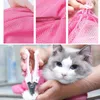 Mesh Cat Bathing Bag Reableable Cats Grooming Wash Bags Cat Bath Clean Bag Anti-Scratch for Cat Claws Bite Restraint Pet Supplies