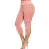 Plus -storlek byxor ihåliga smala sportiga kvinnor höga midja täta byxor leggings kvinnor höga midja sportbyxor för yoga