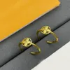 Classic Earrings Brand Designer Flower Gold Silver Plated Stainless Steel Ear Stud Fashion Women Jewerlry Wedding Party Gift High Quality Wholesale