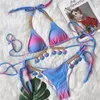 Bikinis sexy rosa 2024 maiô com shinestones mulheres roupas de banho feminino push up biquíni praia nadar com trajes de banho piscina bather 240409