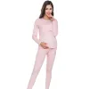 Long Sleeve Mommy Maternity Nursing Pajamas Set Pregnant Women Sleepwear Breastfeeding pajamas 2pcs/set
