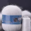 50+20g/Set Soft Mink Samt Wollgarn Anti-Pill Long Plush Nerk Cashmer Cashmer Yarn Handbewegung Häkelfaden für Strickjackenschal