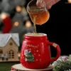 Tasses 500 ml de grande capacité du santa claus tasse de café en céramique colorée pour boire à thé pour boissons au chocolat cadeau de Noël