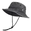 Berets Frühling Sommer gewaschene Baumwolleimer Hüte für Männer Frauen Panama Hut Fischerei Jagdkappe Sonnenschutzmützen im Freien