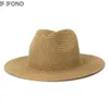 Sun Hats al por mayor Hombres Mujeres Summer Panamá ancho de paja Fashion Colorido al aire libre Beach Beach Protective Cap 240410