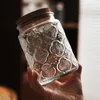 Retro Begonia Mönster Glas Sealed Jar Creative Food Grade Torkad Fruit Snack Nut Storage Jar Kök Lagring
