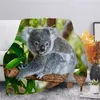 Australian Koala Bear Flannel Couvertures 3D Print Sofa Animal Travel Teens Women Men For Living Portable Travel Student Couverture