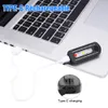 Mini LED -ficklampa USB -laddning Säkerhet VARNING Ljus Vattentät Polis Shoother Clip -lampor med röd blå ljus LED -arbetslampa