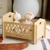 Lit de poupée en bois pour 20 cm de poupées de poupées modèles lit blyth ob11 bjd house meuble lol accessoires enfants jouent des jouets de maison