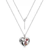 New Halloween Creative Heart Shaped Skeleton Necklace Simple Diamond Jack Collar Chain Men's and Women's Jewelry